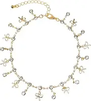 [LAXTO] Bracelets,Bracelet Jewellery,Anklet String Charm,Pearl Bracelet Anklets Women's Girls Style Chains Beach Anklets Jewellery Anklets Adjustable Size Father's Day Bracelet (Color : Gold)