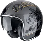 Scorpion Belfast Evo Drive Fast, open face helmet , color: Grey/Black/Gold , size: XXL