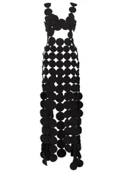 A.W.A.K.E Mode Black Laser-cut Circle Maxi Dress - 6 6