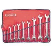 Proto Open End Wrench Set SAE Alloy Steel 10pc 1/4 to 1 1/8 Satin Finish Tool