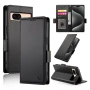 Wallet Case for Google Pixel 8A,Slim Protective Shockproof Case With Card Holder,Premium PU Leather Kickstand-Black