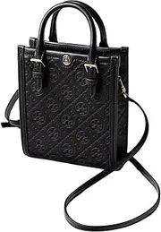 [Tory Burch] 158515 T Monogram Leather MINI N/S TOTE Women's Shoulder Bag, Black