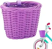 Front Basket | Bicycles Cane Woven Rectangular Basket with Leather Straps | Wicker Basket Front Handlebar Puchen