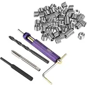 M6 Stainless Steel Wire Thread Insert Tool Set, Thread Repair Kit for Restoring Damaged Threads, Increases Connection Strength, Wearproof and, Includes 50 x M61.01.5D
