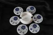 Lapis Lazuli Stone Coaster Set , Marble Coaster Set , 4.5 " Drink Coaster Set