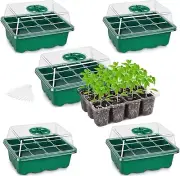 5-Pack Seed Starter Trays Seed Starter Kit with Adjustable Humidity Dome & Base