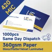 1000+100 Business Cards full colour double side 360gsm 420gsm paper laminated