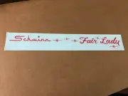 Ladies Schwinn Fair Lady Bicycle Water Transfer Rose Red Chainguard Decal