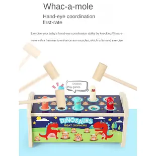 大號木質打地鼠玩具 嬰兒幼兒童玩具 益智力玩具 1-2-3歲男孩女孩玩具 寶寶敲打積木