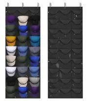 Hat Rack Organizer for Baseball Caps - Visible Holder With 3 Hooks, 27 Deep P...
