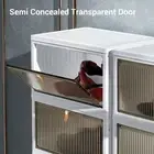 Four-layer Folding Shoebox Household Transparent Shoe Storage Box Sneakers Displ