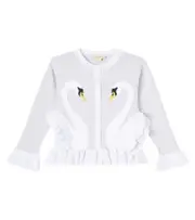[Stella McCartney Kids] Stella McCartney Kids Ruffled cotton-blend jacquard cardigan Y 4 grey