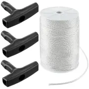 SATINIOR 3 Pcs Starter Handle with 100 Meter Recoil Starter Rope Pull Cord 3....