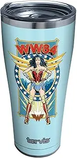 [Tervis] DC Comics Wonder Woman Retro Triple Walled Insulated Tumbler Travel Cup Keeps Drinks Cold & Hot, 30oz Legacy, Stainless Steel