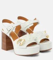 [See By Chloe] See By Chloé Monyca leather platform sandals AU 10 white