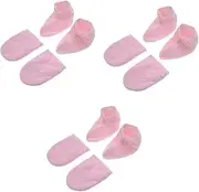[Minkissy] Sets Paraffin Wax Gloves Cloth Heat Therapy Mitts for Hand and Foot Spa Easy Snap Closure Design Pairs