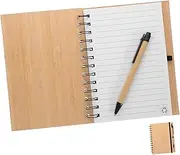 EXAOMBLE Note Taking Notebook Bamboo Cover Journal Spiral Bound Office Notepad Notepad for Schools
