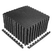 CAP Interlocking Tiles 24" X 24" X 0.5" EVA Foam W/ Border (72-sq-ft.) Black