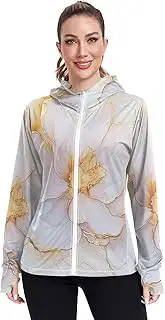 [Caihoyu] Plain Hoodie Long Sleeve Swim Shirts for Women UPF 50+ Protection Workout Sweatshirt Hiking Outdoor Performance, Multicolor02, Large