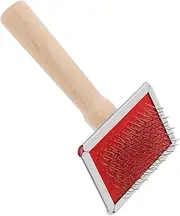 Generic Pet Grooming Slicker Brush with Wooden Handle Professional Dematting Tool for Dogs Cats Safe Natural Material Comfortable Grip for Easy Grooming for Everyday