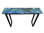 Blue agate console table agate coffee side table with metal stand