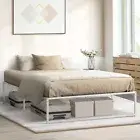 Oikiture Metal Bed Frame Double Size Beds Base Platform White