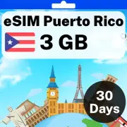 eSIM Puerto Rico - 3 GB - 30 Days - Travel eSIM | QR code activation