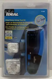 NEW Ideal 33-396 5-3/8" Crimper And Connector Kit Rj-45, Rj-11