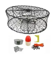 KUFA Sports 30"x10" Foldable Crab Trap with Crabbing Accessory Kits (CT50+CEM1)