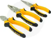3pcs Insulated Combination Long Nose Diagonal Wire Cable Side Cutting Pliers Set