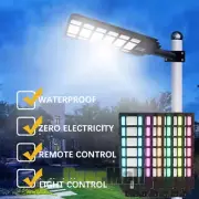 800W 672 LED Solar Light Street Flood Remote Outdoor Garden Security Lamp w/ RGB
