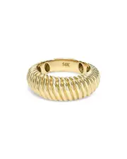 Zoe Lev 14K Yellow Gold Ribbed Dome Ring