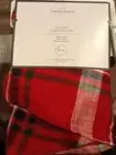 New Threshold Round 70" Red Plaid Tablecloth Christmas Holiday Rare