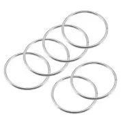 25pcs 50mm OD Metal O Ring Non-Welded Craft Hoops for DIY Silver Tone