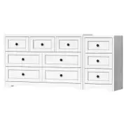 ALFORDSON 7 Chest of Drawers Bedside Table Set White