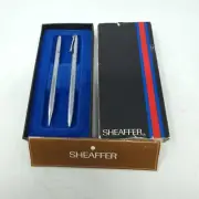Sheaffer Vintage White Dot Silver Ballpoint Pen & Mechanical Pencil Set