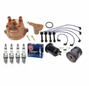 FOR Toyota Corolla OEM Tune Up Cap Rotor NGK Wires Iridium Spark Plugs Kit (for: Toyota)