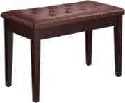 Piano Bench Keyboard Stool Chair with Faux Leather Seat and Storage Compartment