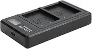NP‑W126 Battery Dual USB Charger with LCD Display for Fuji NP‑W126 Battery, DC 5V 2A 10W