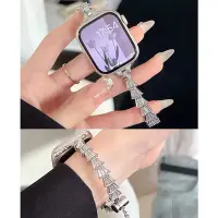 在飛比找Yahoo!奇摩拍賣優惠-Diamond Bling 錶帶適用於 Apple 錶帶金屬