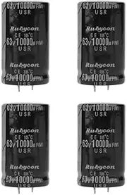 Electrolytic Capacitors, 4Pcs 30 * 50mm Audio Electrolytic Capacitor 10000uF 63V Electronic Component for Amplifier