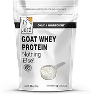 It's Just! - Goat Whey Protein Concentrate, Made in USA, Pasture Raised, Whey from Goat Milk, One Ingredient, 16 Ounce