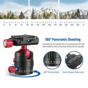 360° Panoramic Ball Head with 1/4" Quick Plate for Tripod Monopod Slider Camera