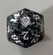 CLB GRAY 20-sided TRUE RANDOM Die / Dice (19 mm) MTG Battle For Baldur’s Gate