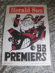 Essendon FC WEG 1993 Premiership Poster - ORIGINAL / Authentic (Baby Bombers)