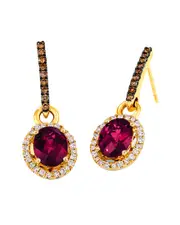 Le Vian Raspberry Rhodolite 14K 3.18 ct. tw. Diamond & Rhodolite Dangle Earrings