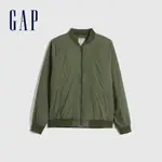 GAP 男裝 素色棒球服棉外套-軍綠色(736519)