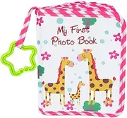 Baby Fabric Photo Album-Soft Fabric Photo Book, Souvenir Book | Cute Fabric Book with a Giraffe Motif for Early Life - Family Memories Gift Set for Baby Sho