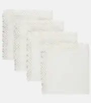 [Once Milano] Once Milano Set of 4 macramé linen napkins One Size white