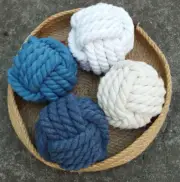 3.5" wide 4 pack Table Number Holders Stands Nautical Weddig Monkey Fist ball